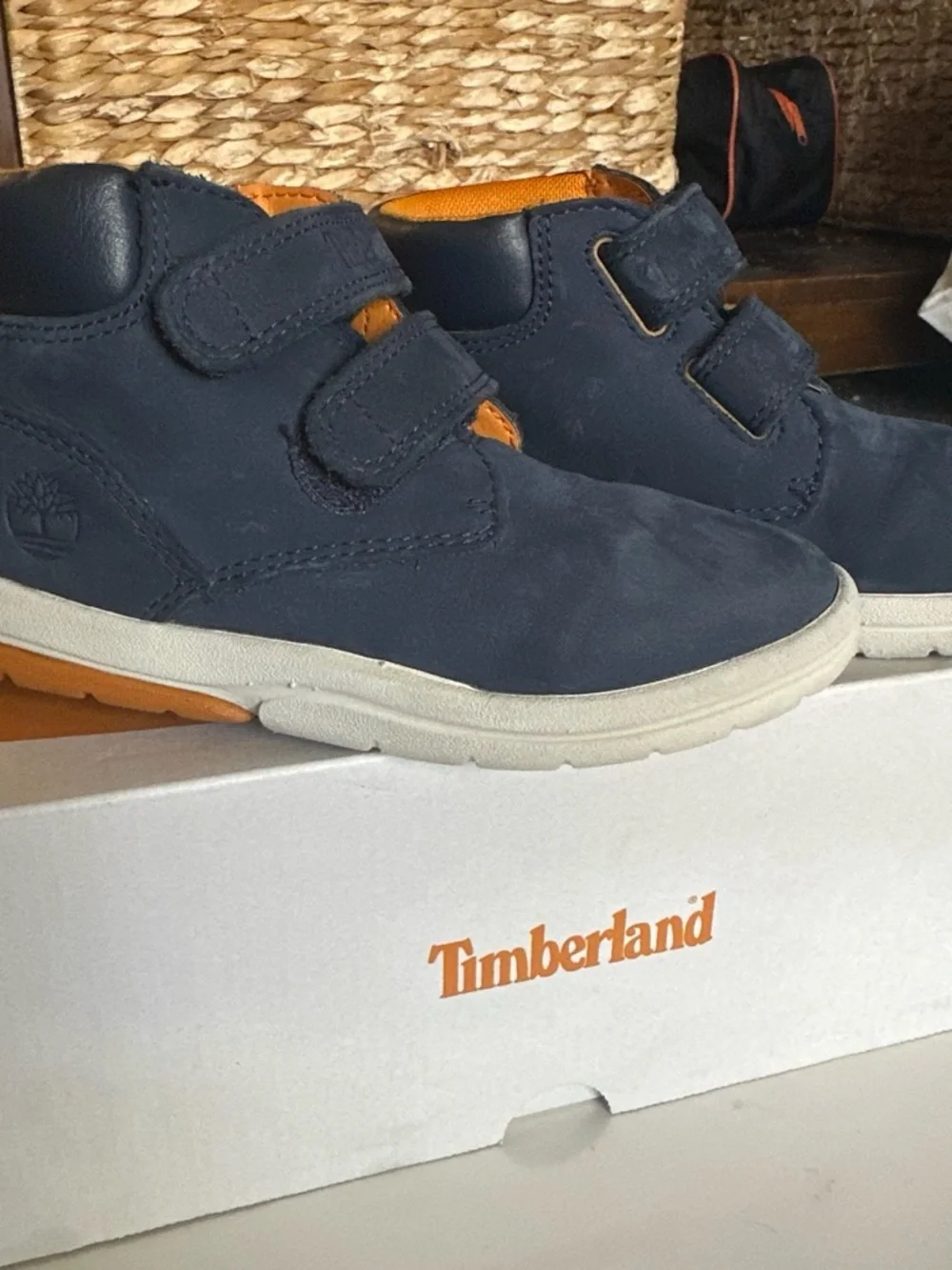 Timberland Toddler Tracks Hook and Loop Boot Blue & Orange Size 10 Like New